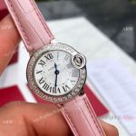 Swiss Grade Copy Cartier Ballon Bleu 30mm Diamond Bezel Watch Swiss Quartz Movement